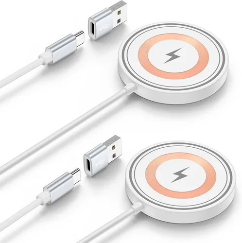 Miniatura 11 de Cargador inalámbrico magnético para iPhone 17e Mag-Safe, 2 unidades, cargador inalámbrico magnético de 15 W, almohadilla de carga rápida para iPhone