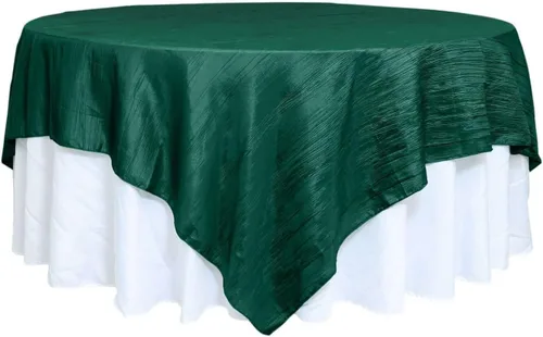 Miniatura 25 de Efavormart - Mantel cuadrado de tafetán arrugado de acordeón beige de 72 x 72 pulgadas