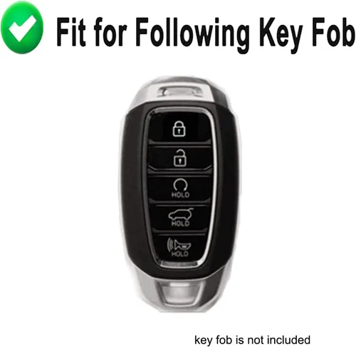 Miniatura 2 de Funda para llavero compatible con Hyundai Elantra GT I30 IG IX35 Kona Santa Fe Solaris 5 botones sin llave para control remoto con diseño de fibra