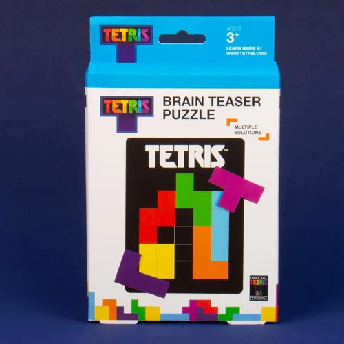 Miniatura 6 de Rompecabezas de Tetris Tetrimino Shapes 3D Brain Teaser. Incluye 7 piezas de madera de tetrimino y tablero de madera plana. Producto