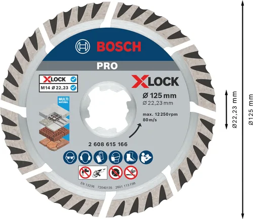 Miniatura 3 de Bosch Professional 2608615166 Disco de corte estándar (universal, X-Lock, diámetro 4.921 in, diámetro de diámetro 0.875 in, ancho de corte 0.079 in)