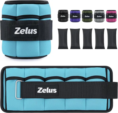 Miniatura 16 de ZELUS - 1 par de pesas de tobillo ajustables, correas de peso para piernas modularizadas de 2, 4, 6, 8, 10 libras para mujeres y hombres, juego