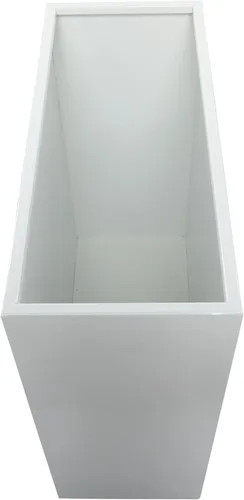 Miniatura 2 de Deco 79 Maceta de metal para interiores y exteriores, maceta rectangular grande, juego de 2 macetas de 28 pulgadas, 24 pulgadas de alto, color blanco