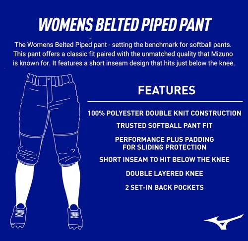 Miniatura 7 de Mizuno Pantalón bombilla, con presillas para cinturón, para mujer. Negro-blanco