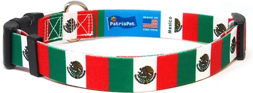 Miniatura 2 de Collar para perro de México, bandera de México, hebilla de liberación rápida, fabricado en Nueva Jersey, Estados Unidos, para perros pequeños