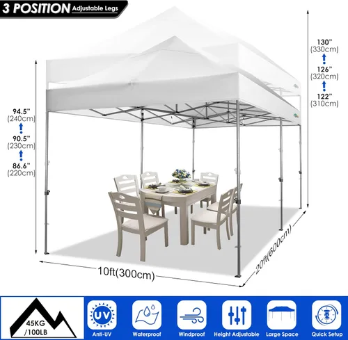 Miniatura 75 de COBIZI Tienda de campaña desplegable de 6.6 x 6.6 pies, toldo resistente, fácil de instalar, impermeable, para exteriores, fiestas, playa, jardín