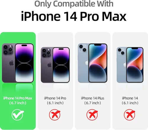 Miniatura 7 de Funda para iPhone 14 Pro Max, funda de silicona líquida, forro de microfibra suave antiarañazos, [protección de cuerpo completo de grado militar]