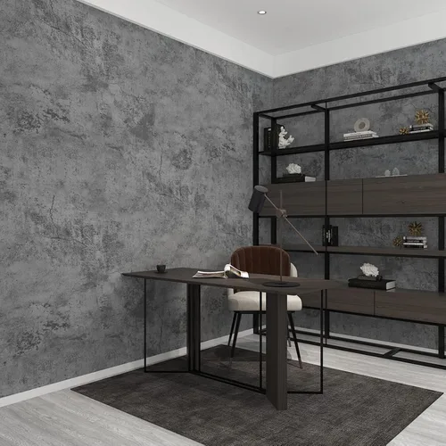 Miniatura 5 de 3yecao Papel tapiz de hormigón extra grueso de 31"×157" azul claro gris negro despegable y adhesivo efecto 3D papel de contacto de hormigón Azul