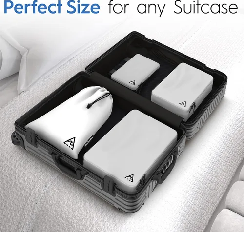 Miniatura 7 de Cubos y bolsas de embalaje de compresión de lujo de 84 piezas para viajes, maximiza el espacio en el equipaje con diseño de doble capacidad