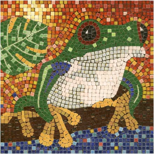 Miniatura 30 de Mosaicos hechos a mano fáciles con nuestro kit de manualidades de mosaico para adultos, delfín cuadrado de 7 pulgadas (20cm)