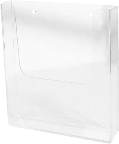 STOBOK Soporte para archivos montado en la pared, 6.57 x 6.45 x 1.65 pulgadas, organizador de documentos acrílico transparente para escritorio de
