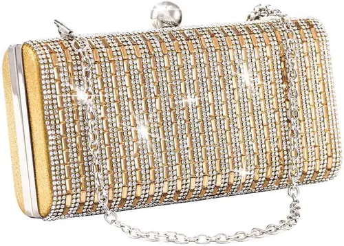 Yokawe Bolso de mano para mujer, con diamantes de imitación brillantes, para novia, boda, baile de graduación, fiesta, bolso