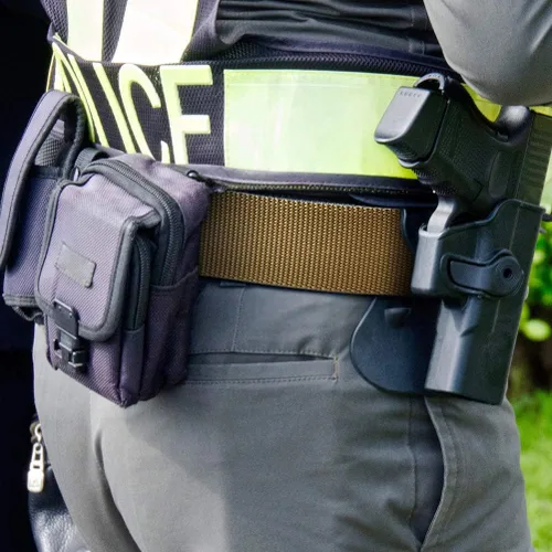 Miniatura 5 de FAIRWIN Cinturón Táctico, Estilo Militar Webbing Riggers Web Gun Belt con Hebilla de Metal de Liberación Rápida de Servicio Pesado Negro (Coal Black)