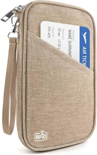 Miniatura 18 de Cartera de pasaporte para la familia con RFID, organizador de documentos de viaje, impermeable para mujeres, billetera de pasaporte portátil