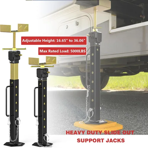 Miniatura 8 de Soportes deslizantes mejorados para caravanas ajustables de 16.7 a 36 pulgadas [permite ajustar el taladro] Gatos estabilizadores resistentes