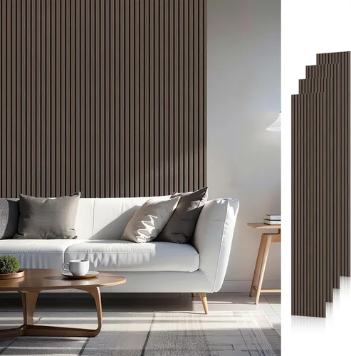Miniatura 29 de Paneles acústicos de listones de madera, 94" x 23.6" cada panel de pared de listones de madera insonorizado - roble blanco, paquete de 2