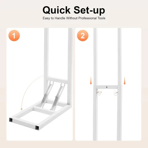 Miniatura 7 de DYNAMI Soporte de telón de fondo cuadrado blanco para bodas, soporte de arco de metal con base plegable, altura ajustable (1-2m) Soporte rectangular