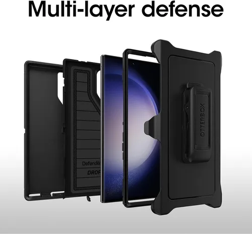 Miniatura 5 de OtterBox Funda para Galaxy S23 Ultra (Solo) - Serie Defender - Negro, Resistente y Duradero - con Protección de Puertos - Incluye Soporte con Clip