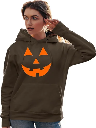 Miniatura 3 de Go All Out Jack O Lantern Pumpkin Face Halloween Divertida sudadera con capucha para hombre y mujer