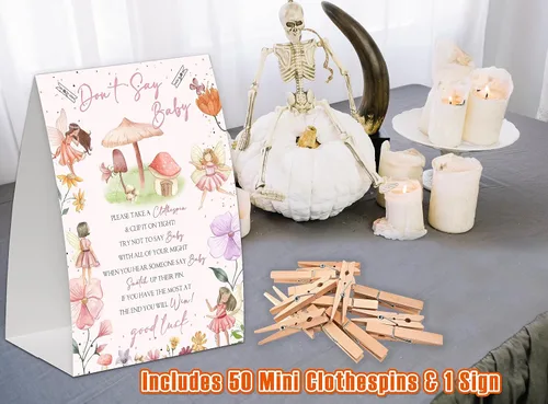 Miniatura 3 de Decoraciones de oso para baby shower, género neutro y temático de otoño, incluye juego de Don't Say Baby y pequeño juego de pinzas para la ropa