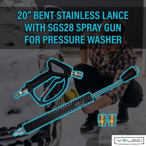 Miniatura 2 de MTM Hydro El kit de extensión para lavadora a presión de 20 pulgadas y pistola de pulverización SGS28 para tu lavadora a presión de grado comercial