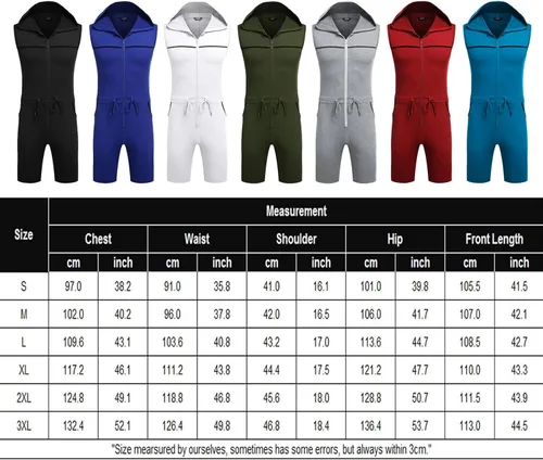 Miniatura 6 de COOFANDY Enterizo de una pieza para hombre casual a la moda cómodo sin mangas ajustado con cremallera con bolsillos