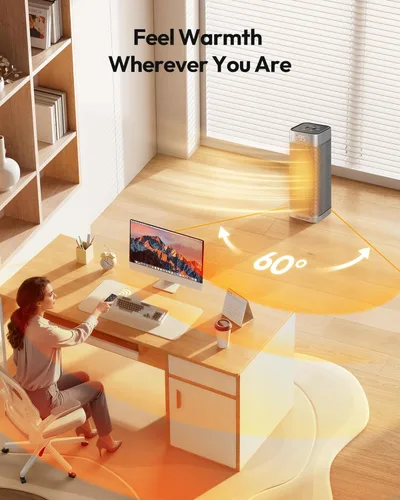 Miniatura 4 de Gaiatop – Calentadores de Espacio para Uso en Interiores, Calentador Eléctrico Portátil con Termostato, Calentador de Habitación de Cerámica PTC