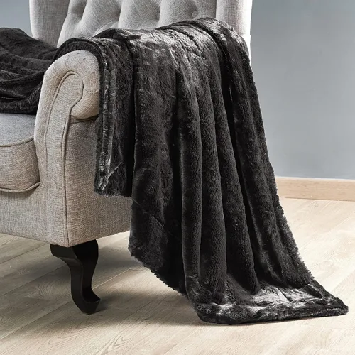 Miniatura 10 de Manta lisa de felpa de piel sintética suave y sedosa con parte trasera de sherpa, manta de lujo cálida y acogedora para sofá, silla, funda de cama