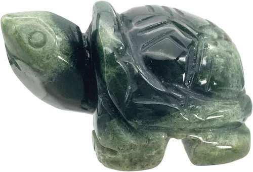 Miniatura 6 de Estatua de tortuga de piedra de 2 pulgadas, figura de tortuga tallada a mano, escultura de Fengshui, decoración del hogar, obsidiana negra
