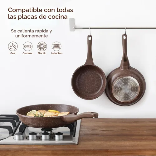 Miniatura 4 de SENSARTE Sartén Antiadherente para Freír, Sartén Antiadherente para Tortilla, Utensilios de Cocina de Piedra Saludable, Sartén de Chef Libre