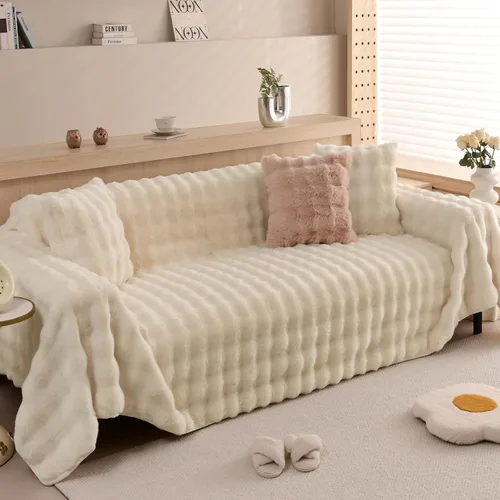 Miniatura 15 de HANDONTIME - Funda de felpilla de sofá para perros, para sillón, sofá modular, biplaza, futón o en forma de L, estilo bohemio, con borlas, lavable