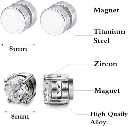 Miniatura 7 de Skyfun 46 pares de aretes magnéticos para mujeres y hombres sin perforación pendientes de acupresión Atheniz Magnetología linfvidad germanio