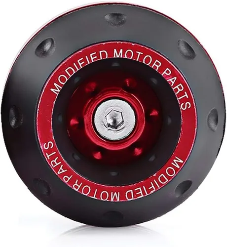 Miniatura 2 de Keenso - Protector de choque de rueda de aluminio CNC para la mayoría de motocicletas, motocicletas, ciclomotores, scooters (rojo)