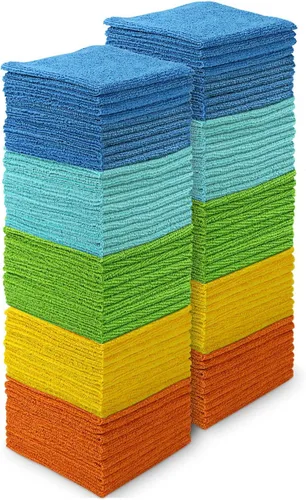 Miniatura 16 de AIDEA Microfiber Cleaning Cloth Blue-50PK, Soft Absorbent Shop Rags, Microfiber Towels for Cars, Kitchen Towels, Dusting Cloth for Home, Window