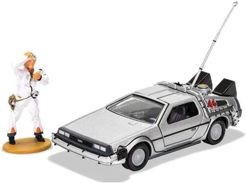 Corgi CC05503 - Figura de Delorean y Doc Brown de Regreso al futuro, modelo 1:36 de vehículos preconstruidos, de metal clásico coleccionable,