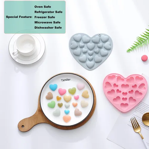 Miniatura 4 de Molde de silicona Chocoalte para el día de San Valentín, 2 formas diferentes, para decoración de pasteles, pequeña herramienta de arcilla de jabón
