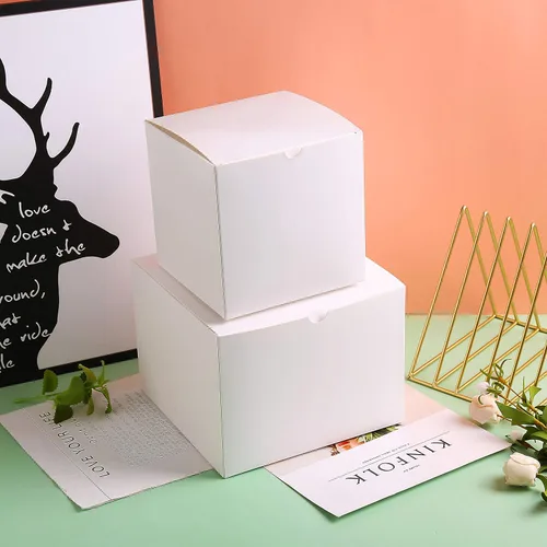 Miniatura 2 de SHIPKEY 10 cajas de regalo blancas con tapas, cajas de regalo cuadradas duraderas de 5 x 5 x 5 pulgadas, caja de regalo para bodas, Navidad