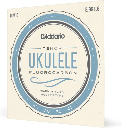 Miniatura 21 de D'Addario Cuerdas de ukelele soprano/concierto, fluorocarbono, EJ99SC, juego de 4 cuerdas, paquete de 1