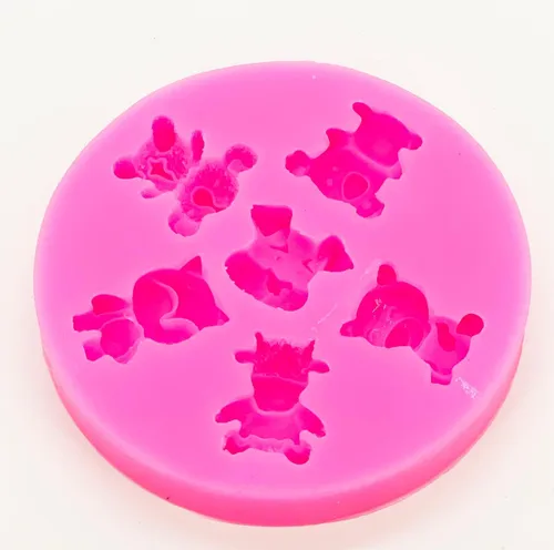 Miniatura 4 de Molde de silicona 3D de animales de zoológico, elefante, zorro, koala, oso, perro, toro, para bricolaje, caramelos, gelatina, pudín, fondant