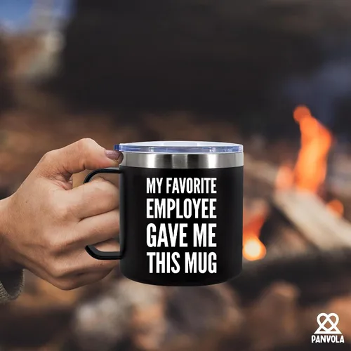 Miniatura 8 de Taza de café aislada de 14 onzas con asa y tapa, regalo para jefes, gerente de empleador de parte de un compañero de trabajo, vaso térmico de acero