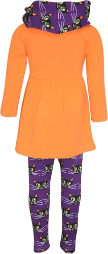 Miniatura 4 de Unique Baby Disfraz de Halloween de gato negro para niñas con bufanda infinita