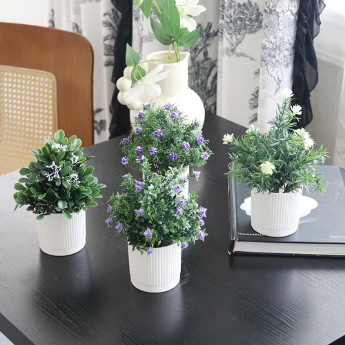Miniatura 8 de TOTOGA Plantas colgantes artificiales, paquete de 4 plantas falsas en maceta para pared, hogar, habitación, oficina, decoración