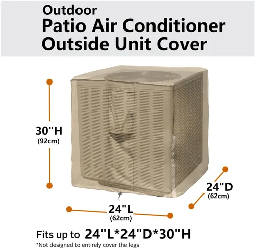 Miniatura 2 de Fundas de aire acondicionado para unidades exteriores, cubierta central de aire acondicionado para exteriores de 24 x 24 pulgadas con lona duradera