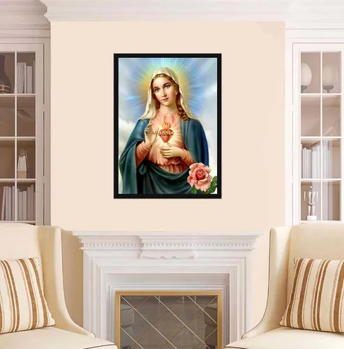Miniatura 2 de Kit de pintura de diamantes 5D por números, serie religiosa, taladro completo, pinturas de diamantes cristianos, manualidades, pinturas de gemas