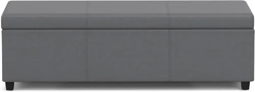 Miniatura 5 de SIMPLIHOME Avalon - Banco contemporáneo tipo otomana rectangular con almacenamiento extragrande de 54 pulgadas de ancho, de pelo sintético de Gris