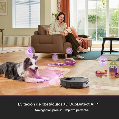 Miniatura 7 de Eureka E20 Plus Robot Aspirador y Fregona, Robot Aspirador con Estación de Vaciado Automático sin Bolsa, Capacidad de 45 Días, Succión de 8000 Pa
