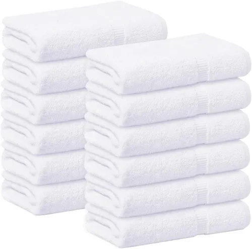 Miniatura 25 de GOLD TEXTILES Juego de toallas de baño prémium (paquete de 12, 27 x 54 pulgadas), 100% algodón hilado en anillo, para hotel, spa, suaves y Blanco
