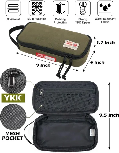 Miniatura 5 de Rough Enough - Organizador de cables de viaje con cremallera, estuche grande para lápices, bolsa de herramientas para electricista, bolsa de Verde