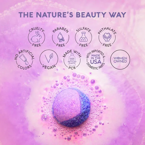Miniatura 5 de Nature's Beauty Paquete múltiple de bombas de baño de lavanda y romero – Bomba de baño de spa de lujo para ayudar a calmar, calmar + revivir la piel
