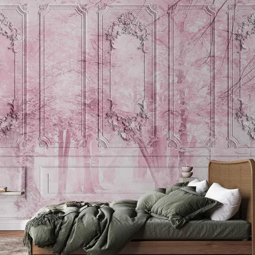 Miniatura 5 de artgeist Mural de pared Moldeo de acuarela de árbol, 77 x 55 pulgadas, papel tapiz autoadhesivo para despegar y pegar, adhesivo extraíble grande